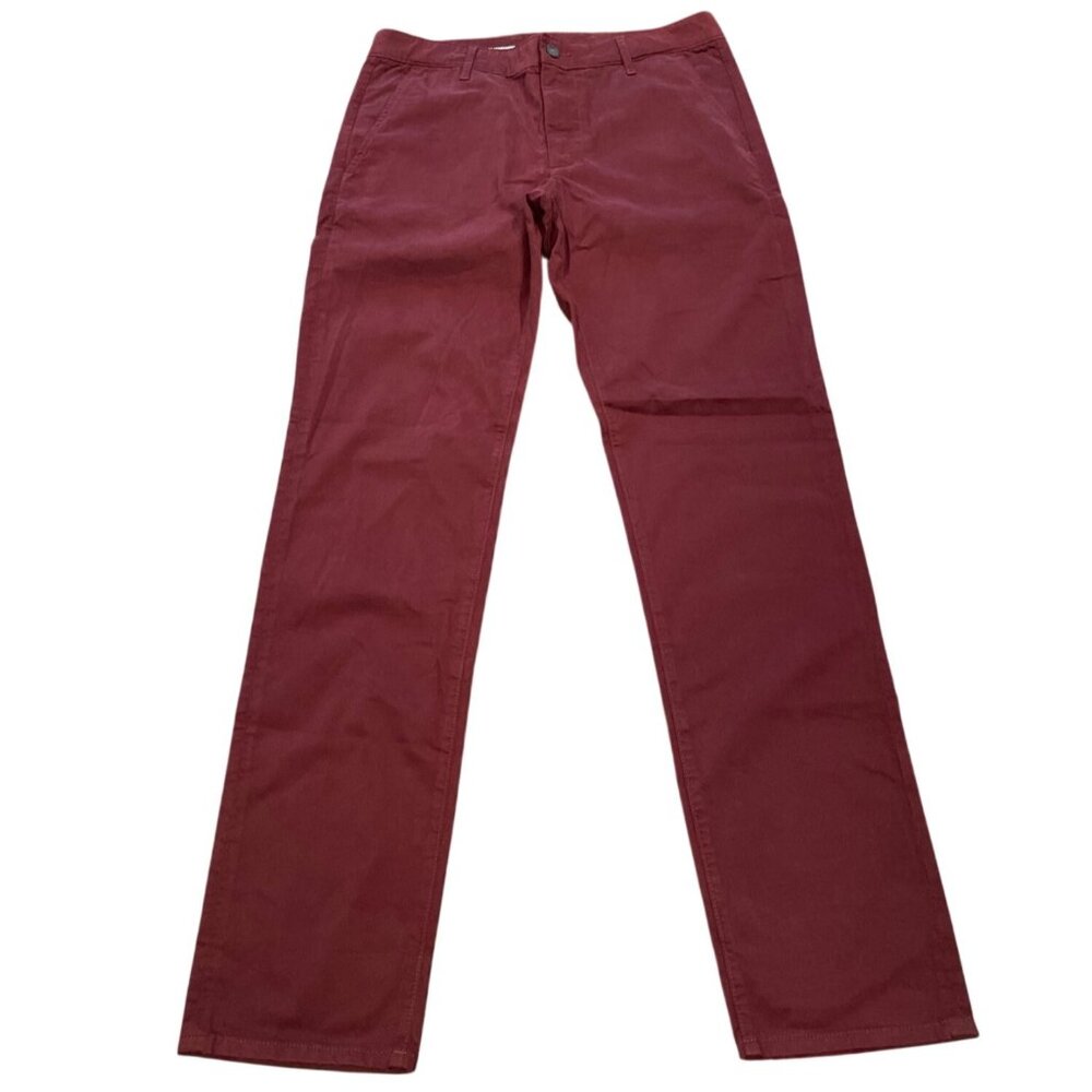 AG Marshall Slim Trouser 32x33 Burgundy Red Pant Office Workwear Stretch Casual